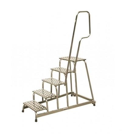 Мобильная алюминиевая монтажная передвижная подставка с поручнями 5 ступеней STABILO Krause 805102