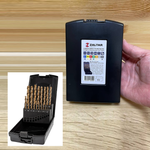 Новинка! Набор из 19 сверл спиральных по металлу, индустриальные ZALTAR D 1-10 мм x 0.5, DIN 338 HSS-E Co5, Тип VA, 5xD ZA-74161