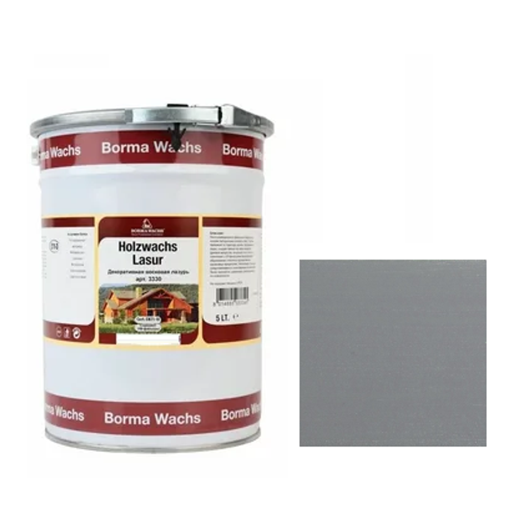 ЧЕРНАЯ ПЯТНИЦА ХИТ! Декоративная ВОСКОВАЯ лазурь / Масло для фасадов Borma Holzwachs Lasur 5 л цвет 107 Дымчатый для наружных и внутренних работ R3330-6