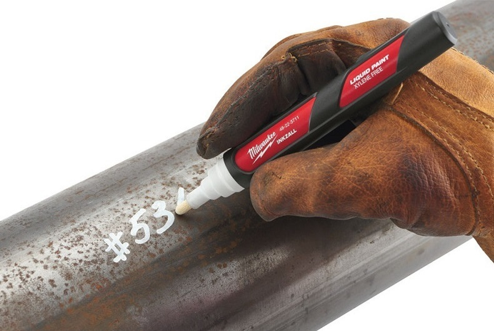 ХИТ! Маркер строительный белый 1 шт на основе жидкой краски White-LP Milwaukee 48223711