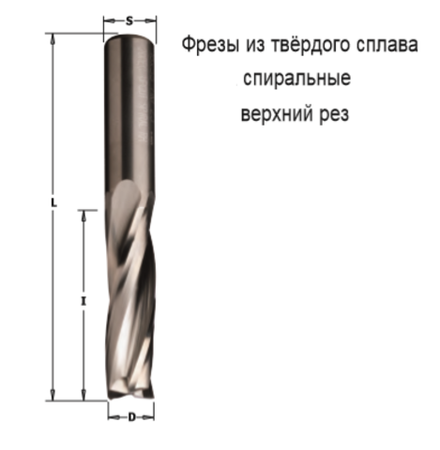 Фреза спиральная монолитная 12 x 42 x 90 Z 3 S 12 RH CMT 193.121.11