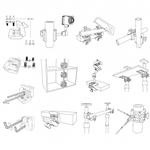 ХИТ! Зажим MultiClamp двойной фиксированный (красный + красный) Piher 34054 М00012255