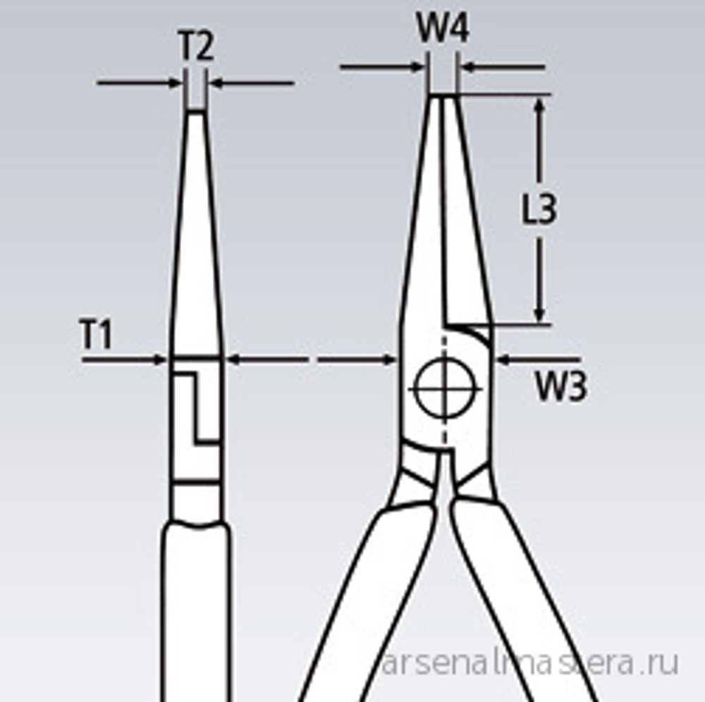 Длинногубцы 160 мм VDE, плоские рифлённые губки 46.5 мм, хром, 2-комп диэлектрические ручки, 30 16 160 KNIPEX KN-3016160