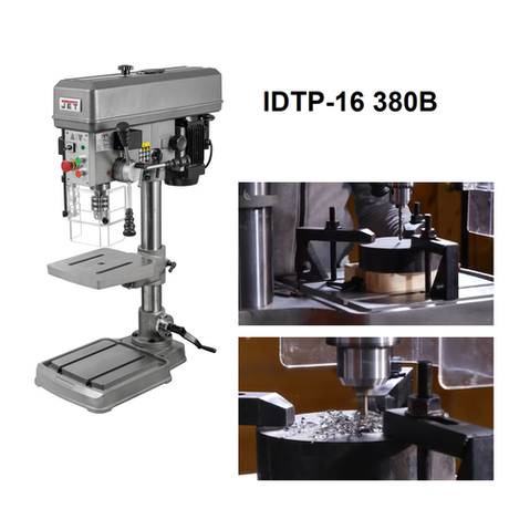 Настольный сверлильно - резьбонарезной станок JET IDTP-16 380 В 0,5 кВт для сверления дерева, расщепляемых пластмасс и металлов D16, М12 МК-2 50000985T