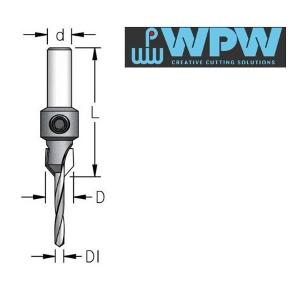 Зенковка оправка коническая D 10 со сверлом 3,6 мм WPW AC03605S