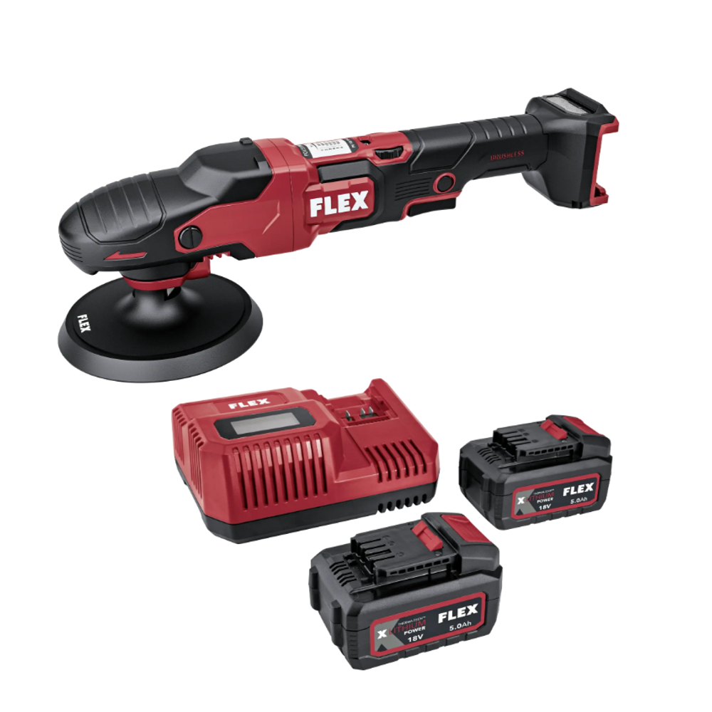 Новинка! Полировальная машина аккумуляторная ротационная FLEX PE 150 18-EC Set Диск 150 мм, Два Аккумулятор AP 18/5.0, Зарядное устройство 533019