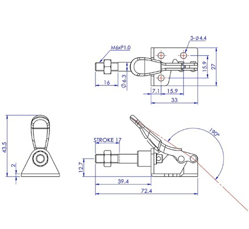 ХИТ! Прижим шатунный усилие 45 кг Woodwork GH-301-BM