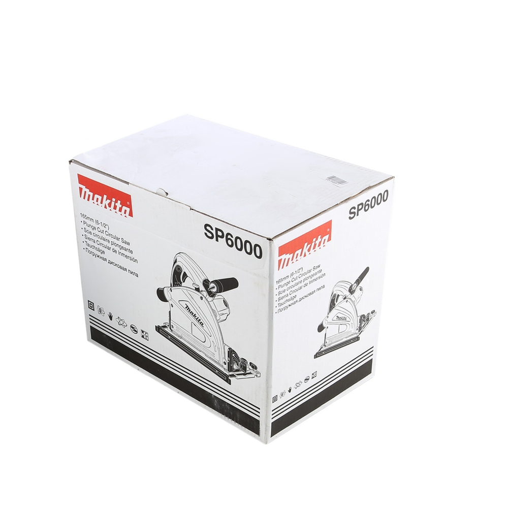 Новинка! Пила дисковая погружная Makita 1,3 кВт, диск 165/20 мм, губина пропила 40 мм для угла 45 гр. и 56 мм для угла 90 гр., для раскроя древесины, алюминия, камня SP6000