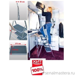 ХИТ! Cкладная односторонняя алюминиевая подставка Krause TOPPY XL 3 большие ступени 130877