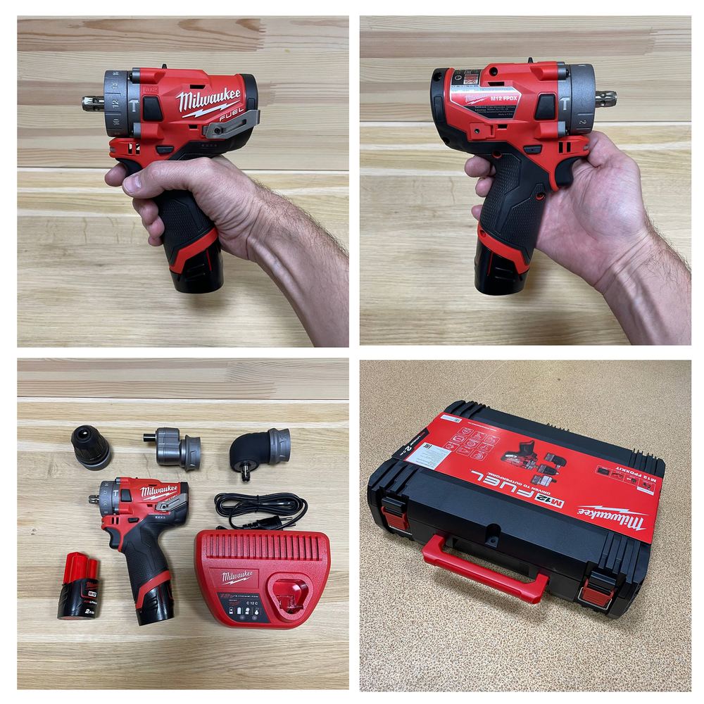 УДОБНЫЙ КОМПЛЕКТ ХИТ! В кейсе M12 FPDXKIT-202X: Субкомпактная ударная аккумуляторная дрель со съемным патроном с 2 шт Аккумуляторами M12 B2 2.0 Ач, Зарядное устройство C12 Milwaukee 4933464138
