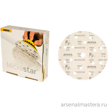 Комплект 50 шт Шлифовальные круги на пленочной основе липучка Mirka MICROSTAR 150 мм 15 отв P 1000 FM61105092