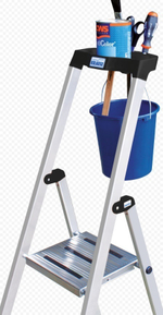 Новинка! Свободностоящая стремянка 2К заглушки 7 ступеней MONTO SAFETY Krause 128973