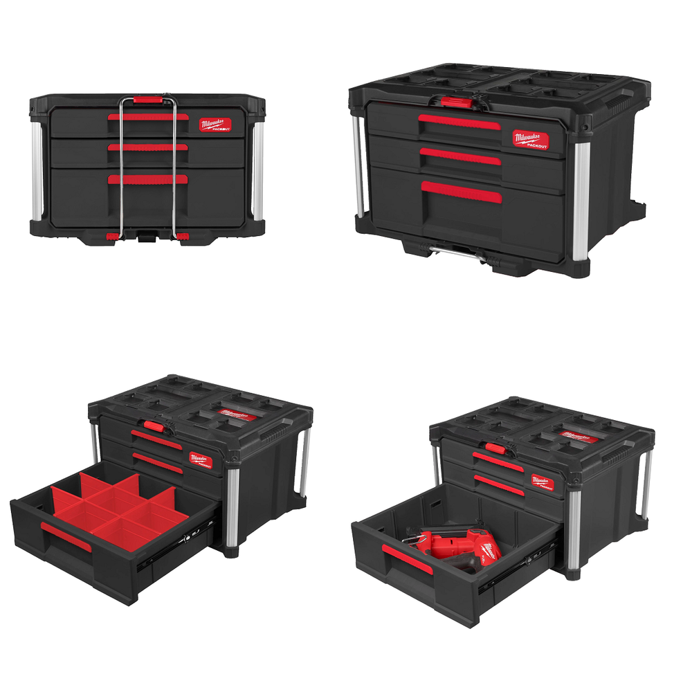 Новинка! Ящик с 2 и 1 выдвижными отсеками Drawer Tool Box PACKOUT Milwaukee 4932493190