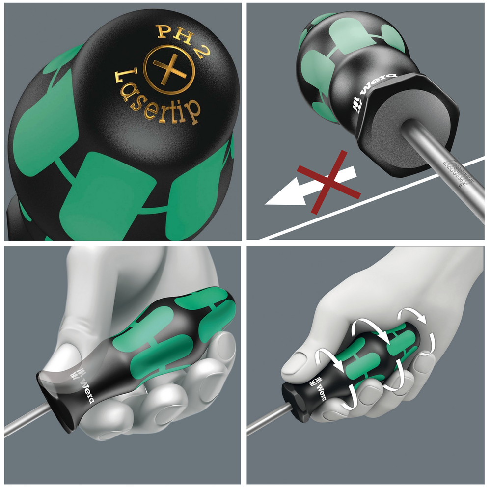 Новинка! Отвёртка крестовая WERA 350 PH SB Kraftform Plus, PH 2 x 100 мм WE-100052
