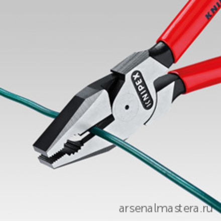 Плоскогубцы комбинированные особой мощности 180 мм (ПАССАТИЖИ силовые) фосфатированные, обливные ручки 02 01 180 KNIPEX KN-0201180