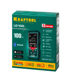 Новинка! Дальномер лазерный KRAFTOOL LD-100 5 см - 100 м, 9 функций: длина, площадь, объем, косвенные измерения (Пифагор), непрерывные измерения (трекинг) Сложение / вычитание, создает дизайнерские проекты напрямую в смартфоне 34765