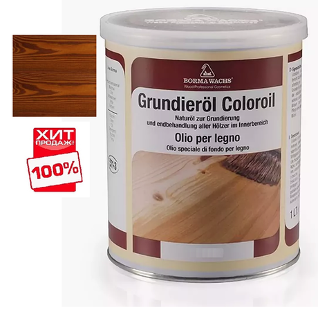 ЧЕРНАЯ ПЯТНИЦА ХИТ! Масляное покрытие для полов и паркета Grundierol 1 л цвет 12 темная вишня для внутренних работ Borma R3910-12