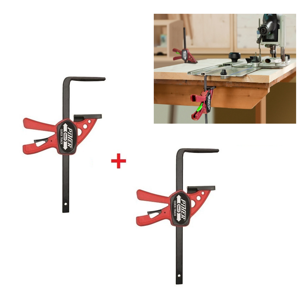 ВМЕСТЕ ВЫГОДНЕЕ ХИТ! Комплект 2 шт Струбцины одноручные быстрозажимные Piher для работы с шинами Mini Quick T-Track 22 см 600N 52103 М00013379 N0120-2AM