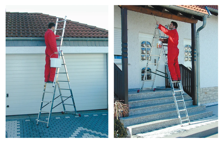 Лестница трехсекционная универсальная с функцией лестничных пролетов KRAUSE CORDA 3 х 8 013385