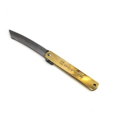 Новинка! Нож японский складной Higonokami Burasu 220 / 100 мм латунная рукоять Miki Tool М00010277