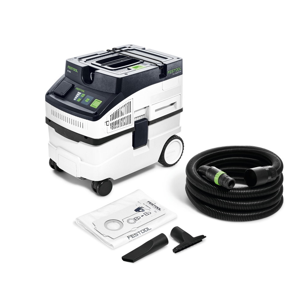 УСПЕЙТЕ КУПИТЬ! Пылеудаляющий аппарат FESTOOL CLEANTEC CT 15 E, Объем резервуара 15 л, пылесборника 12,5 л, для уборки пыли, грязи и жидкостей 578327
