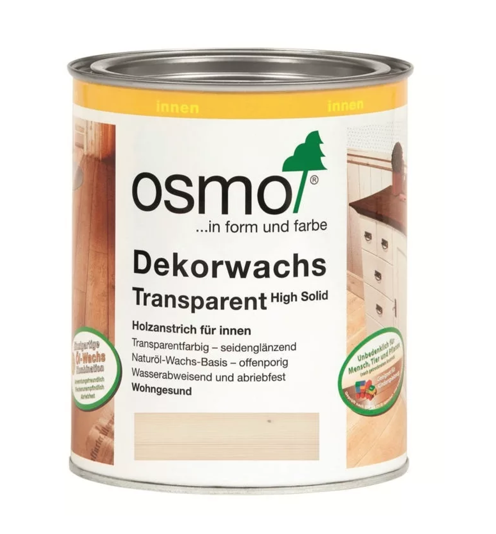 ХИТ! Прозрачная краска на основе цветных масел и воска Osmo 3166 Орех 0,75 л Dekorwachs Transparent Granitgrau для внутренних работ Osmo-3166-0,75 10100082