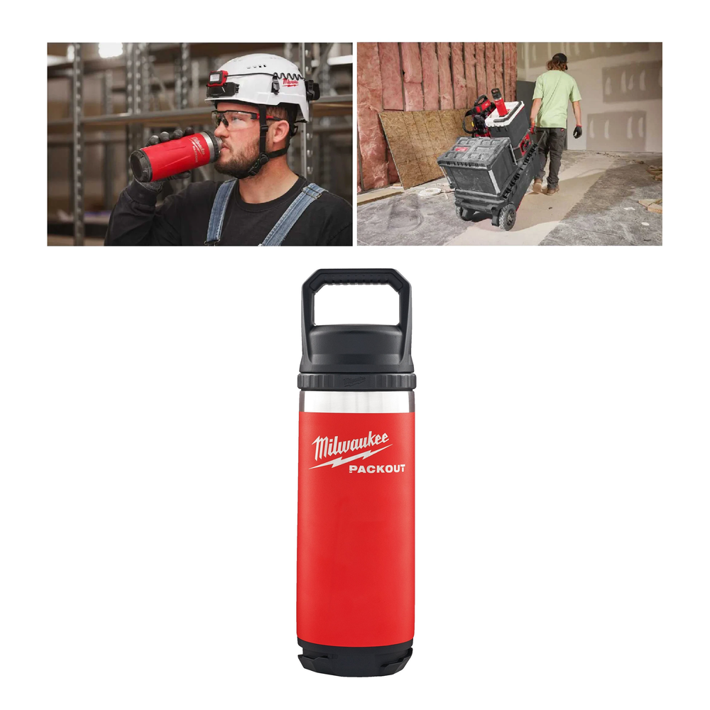 Новинка! Термос красный MILWAUKEE PACKOUT CHUG LID 532 мл 4932493991