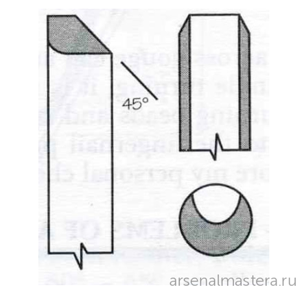 Резец токарный Crown HSS Bowl Gouge 6мм, рукоять 354 мм для точения чаш и открытых полых форм 240W / 701909 М00002925