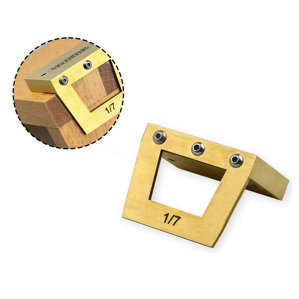 Новинка! Шаблон разметочный для косых шипов ПЕТРОГРАДЪ, модель 2, угол наклона 1:7. Для разметки соединения Ласточкин хвост на мягких и твердых породах древесины М00020159