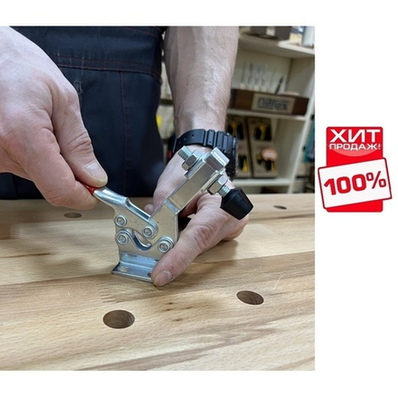 ХИТ! Зажим механический с горизонтальной ручкой усилие 227 кг Woodwork GH-225-D