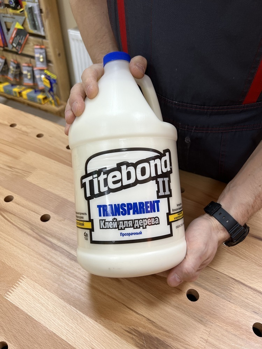 ХИТ! Клей столярный влагостойкий прозрачный Titebond II Transparent Premium Wood Glue 1126 прозрачный  3,8 л TB1126