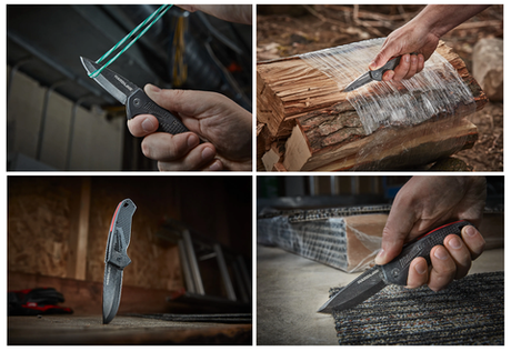 АКЦИЯ ЗИМНИЕ ПОДАРКИ 2026! Нож складной выкидной с гладким лезвием MILWAUKEE HARDLINE FOLDING KNIFE SMOOTH, лезвие 64 мм D2 сталь 4932492452