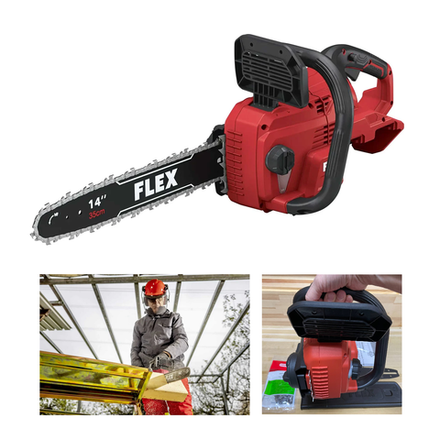 Новинка! Аккумуляторная цепная мощная пила FLEX GCS 35 2x18-EC для обрезки древесины толщиной 30 см 531276