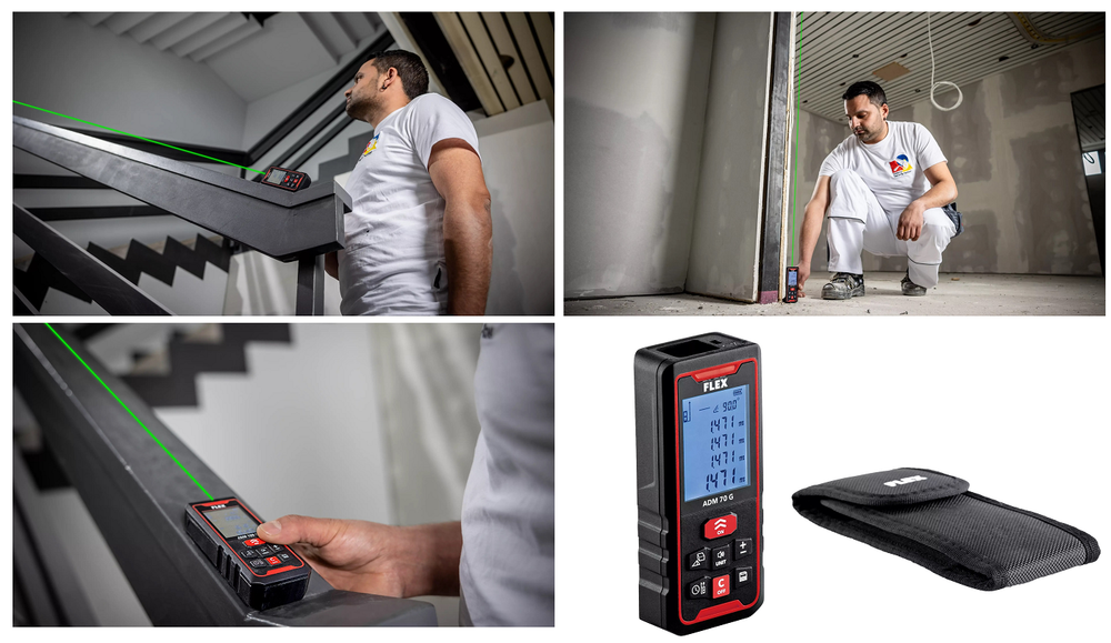 Новинка! Лазерный дальномер FLEX ADM 70 G, расчет длины, площади, объема, высоты 518956