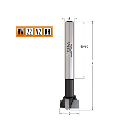Сверло чашечное HW 55 x 90 Z 44959 S 10 x 50 RH CMT 512.550.11