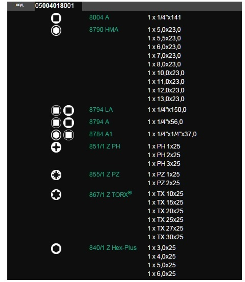 Новинка! Набор 28 предметов 8100 SA 8 Zyklop Metal Switch с трещоткой, реверс, 1 / 4 дюйм WERA WE-004018