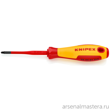Отвертка VDE 187 мм PlusMinus Pozidriv PZ/S 1 x 80 мм, с узким концом, диэлектрическая 98 25 01 SLS KNIPEX KN-982501SLS
