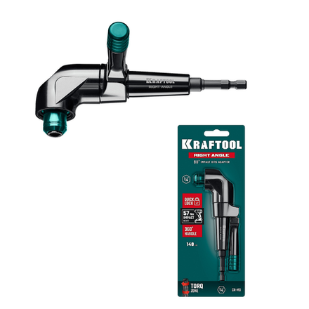 Новинка! Угловая ударная насадка KRAFTOOL RIGHT ANGLE 140 мм, для монтажа и демонтажа резьбовых соединений 26767