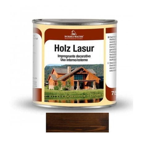 АКЦИЯ МАЙ 2025! Декоративная ВОСКОВАЯ лазурь / Масло для фасадов Holzwachs Lasur 750 мл 3320 цвет 146 венге для наружных и внутренних работ Borma R3320-15