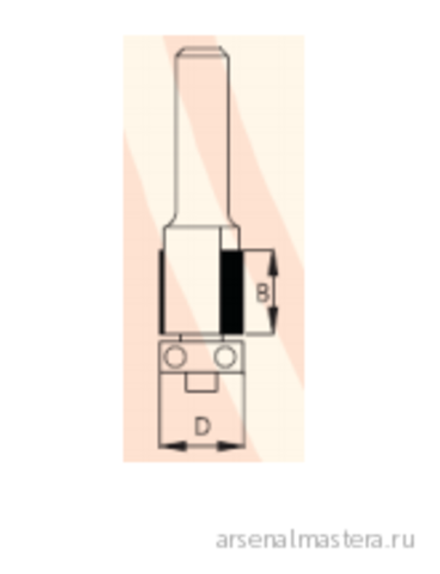 Фреза WPW обгонная нижний подшипник Z2 D9,5 B25 хвостовик 8 HF24095