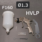 Новинка! Краскопульт профессиональный ANI 160 HVLP c никелированным корпусом и верхним пластиковым бачком 0,6 л, дюза 1,3. Для финишной окраски AH1501137A
