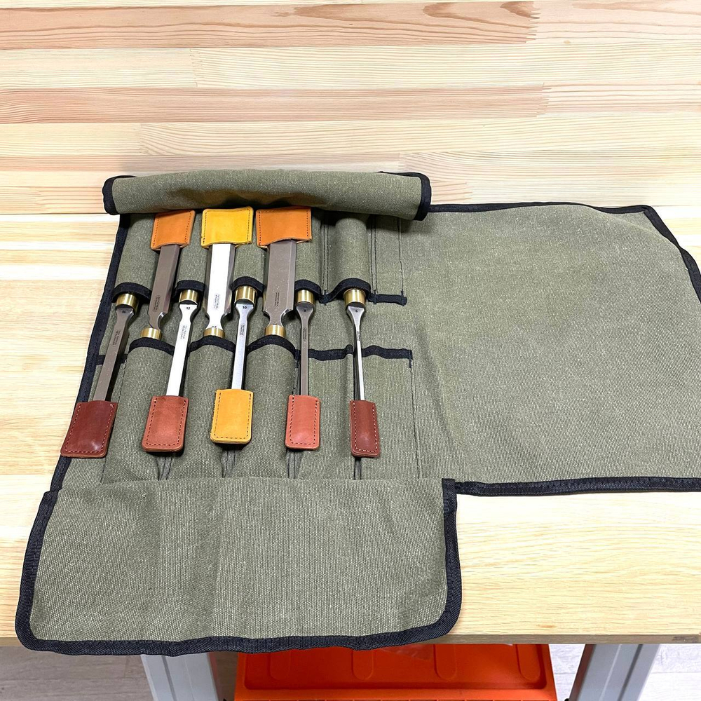 СУПЕР ХИТ! Набор стамесок 8 штук серия Волга 6, 8, 10, 12, 16, 20, 26, 30 мм в сумке - скрутке ПЕТРОГРАДЪ М00022895