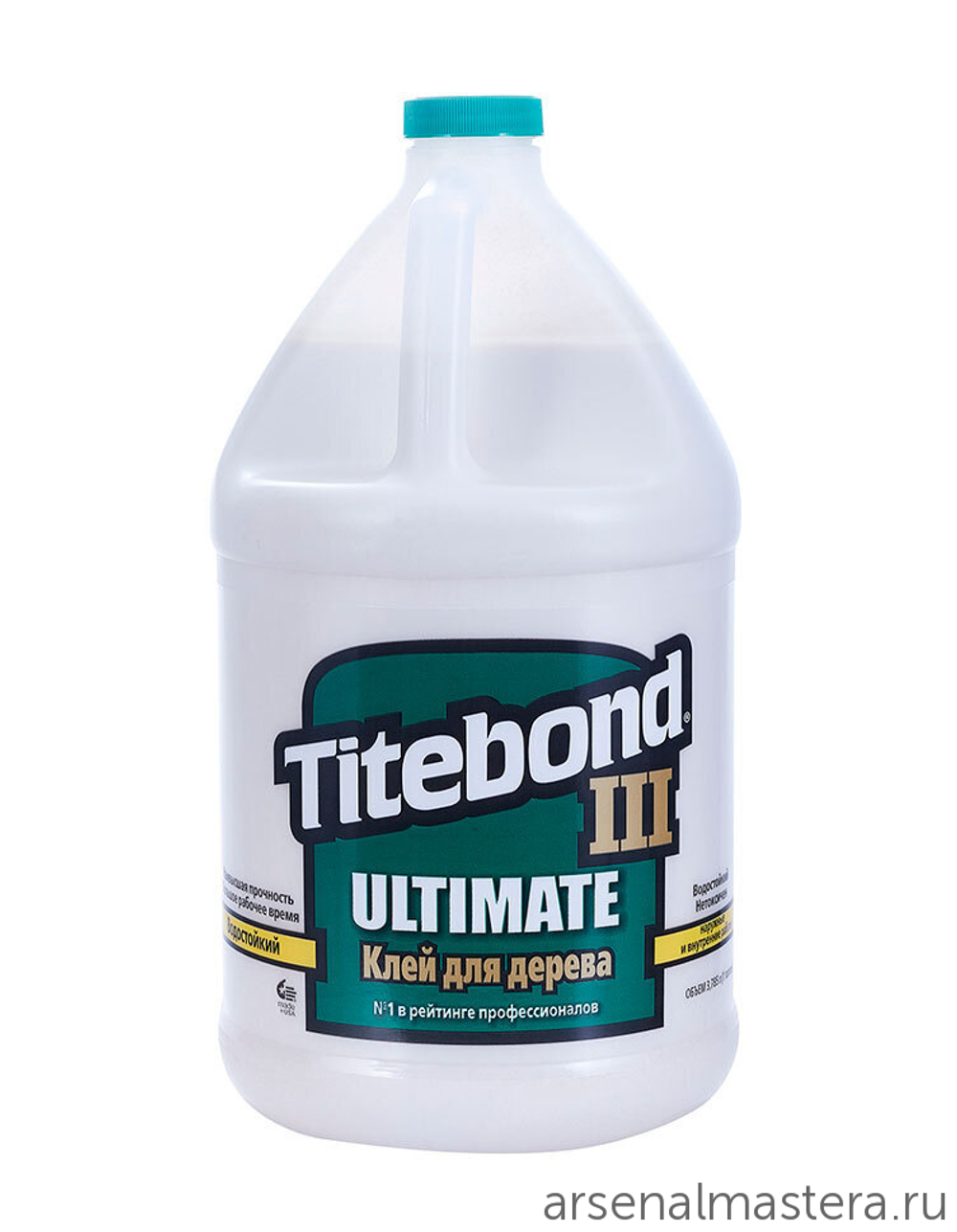 СУПЕР ХИТ! Клей для дерева повышенной влагостойкости Titebond III Ultimate Wood Glue 1416 полупрозрачный кремовый 3,8 л TB1416