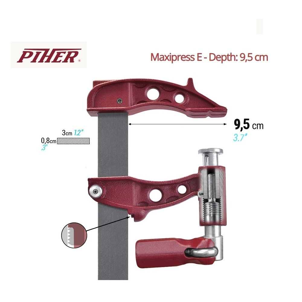 СНИЖЕНЫ ЦЕНЫ ХИТ! Струбцина Piher MAXIPRESS E 30 х 9,5 см 9000N усилие до 900 кг 59030 М00021147