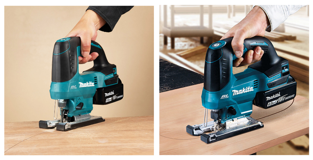 Новинка! Аккумуляторный лобзик Makita LXT BL 18В D-образный захват, грибовидная рукоятка, с 3-ступенчатым маятниковым ходом пилки DJV184Z