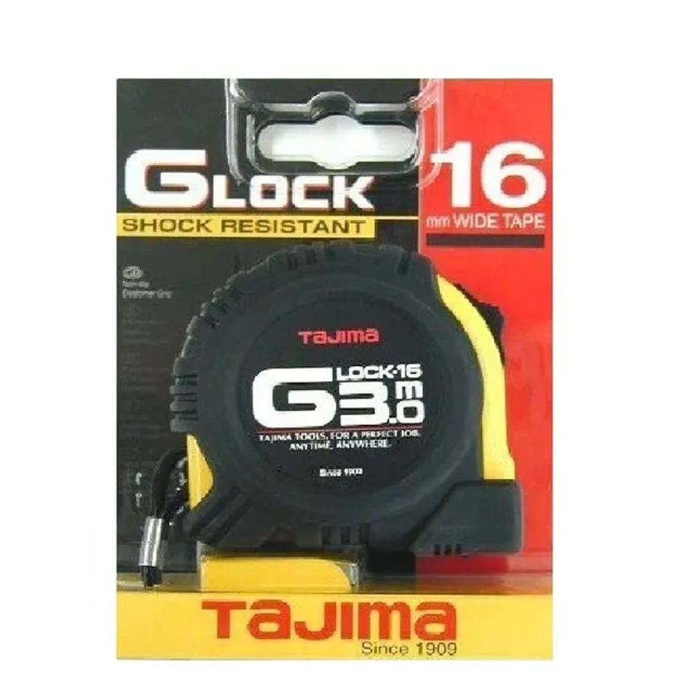 Новинка! Рулетка японская TAJIMA G LOCK 3 м / 16 мм, черно - желтый цвет G6P30MT