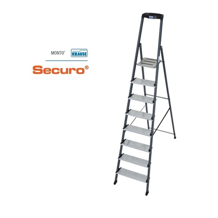 Стремянка анодированные боковины 8 ступени MONTO SECURO Krause 126467