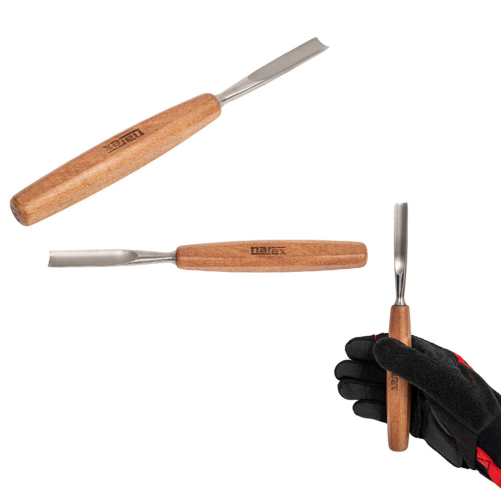 Новинка! Прямой резец по дереву Narex Profi ПРОФИ, лезвие 100 х 12 мм острый полукруглый 12 мм профиль N7 826412