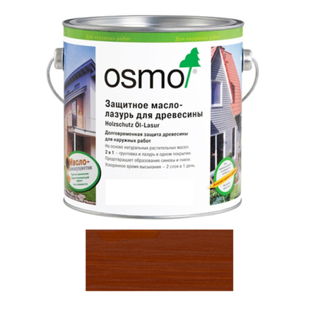 Защитное масло-лазурь для древесины для наружных работ OSMO 703 Махагон 0,75 л Holzschutz Ol-Lasur Osmo-703-0,75 12100004