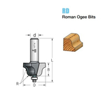 Фреза римский профиль R4 D25,4 B14,5 с подшипником хвостовик 12  WPW RD04002